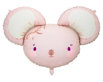 Pink Mouse Foil Balloon – Cute Animal Balloon for Kids Birthday, Baby Shower & Party Decorations