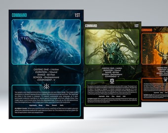 DnD Player Cards Design Template - Easy Customizable Spell Cards