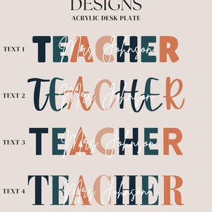 Personalized Teacher Name Plate, Custom Mrs. Name for Desk Decor, Back ...