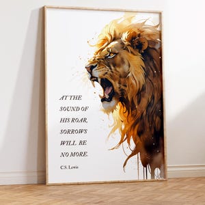 Aslan&#39;s Roar C.S. Lewis | CS Lewis Quote | Aslan Quote | Book Wall Art | Narnia Wall Art | CS Lewis Wall Art | Aslan Wall Art