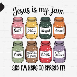 Jesus Is My Jam PNG: Funny Christian Shirt Design (Digital Download)