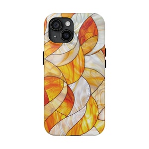 Orange and White iPhone Case Pearl iPhone Case Natural iPhone Case Orange iPhone Case Stained Glass Case Artistic iPhone Case Abstract Case
