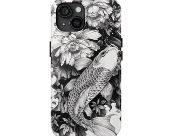 Koi Fish iPhone Case: Japanese Art Line Drawing