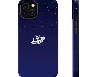 UFO Alien iPhone-skal: Blå stjärnhimmel, MagSafe-kompatibelt
