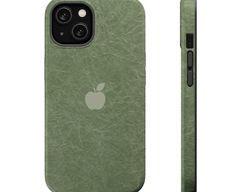 Magnetiskt salviagrönt iPhone-skal: MagSafe-kompatibelt, matt eller glansigt