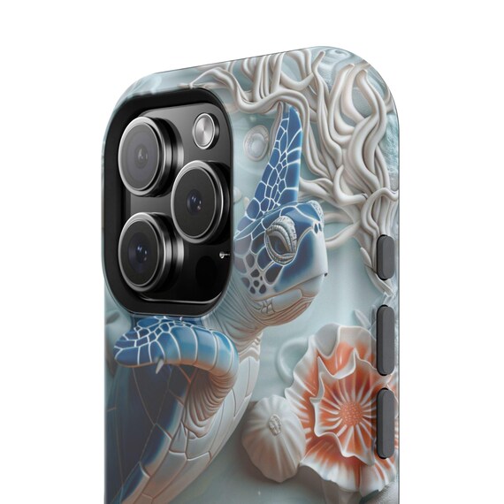 Sea Turtle iPhone Case: Porcelain Sea Life Design, Magsafe