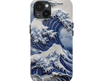 iPhone-skal med den stora vågen iPhone-skal med japansk konstälskare 3D iPhone-skal