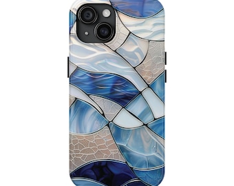 Blue Stained Glass Geometric iPhone Case