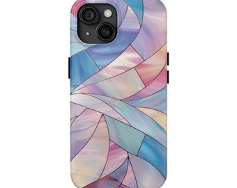 iPhone-skal i målat glas: Pastellgeometrisk konst, skyddande design