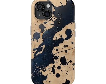 Abstrakt färgstänk iPhone-skal: Konstnärlig blåbrun design