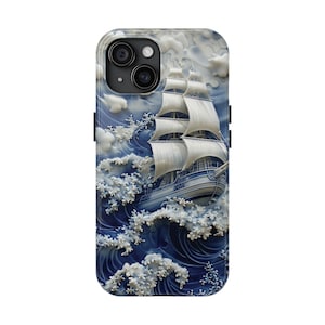 Custodia per iPhone a forma di nave Custodia per iPhone a forma di vela per gli amanti delle navi Custodia per iPhone in porcellana Custodia per iPhone 3D Custodia a forma di nave in mare per marinaio