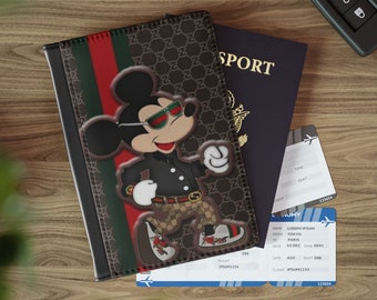 Personalized Mickey Mouse leather passport cover | luxury passport cover