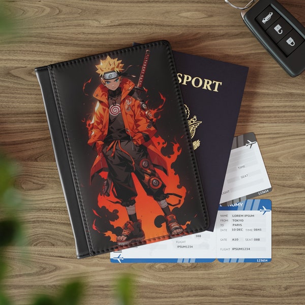 personalized anime leather passport cover | travel accessories