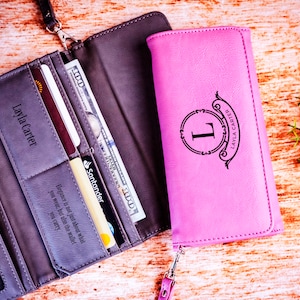 Women Leather Wallet, Leather Wallet For Women, Leather Purse with Zipper, Women's Leather Wallet, Personalized Leather Clutch, Gift for Mom