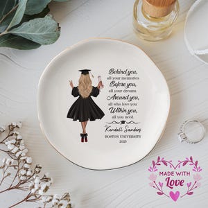 Graduation Gift for Her, Personalized Jewelry Dish for Daughter, PHD Graduation, Masters Degree Gift, Graduation Jewelry Dish, Class of 2025