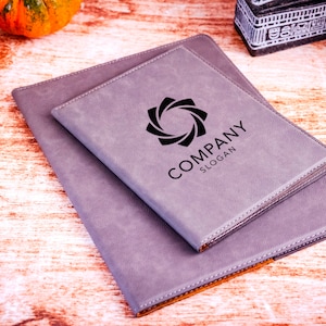 Company Logo Leather Padfolio, Custom Leather Portfolio, Personalized Refillable Portfolio, Personalized Business Gift, Coworker Gift