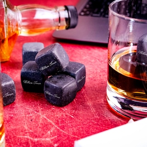 Personalized Engraved Whiskey Stones, Customized Whiskey Stone Set, Whiskey Chilling Stones, Groomsmen Gifts, Christmas Gift, Best Man Gifts
