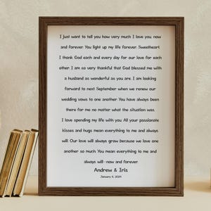 Custom Speech Print, Personalized Eulogy Speech, Custom Quote Wall Art, Custom Poem Print, Wedding Ceremony Print, Wedding Gift, Framed Art
