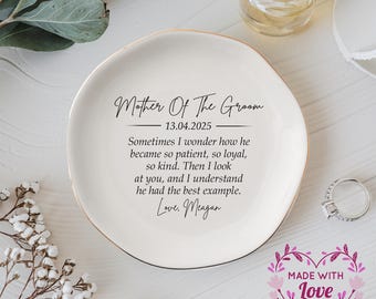 Custom Ring Dish, Trinket Tray, Jewelry Dish For Mom, Ceramic Ring Dish, Personalized Jewelry Dish, Bridesmaid Gift, Engagement Gift