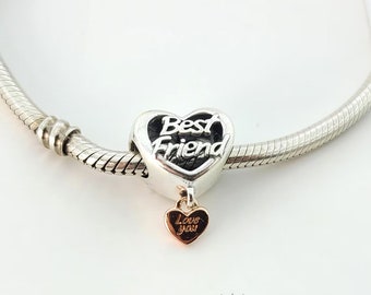 Best Friend Herz Bedel Charm Anhänger für Pandora Armband