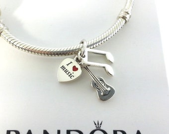 Ik hou van muziek gitaar hanger charme voor Pandora armband