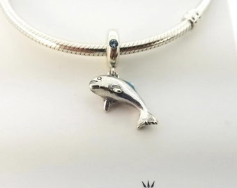 Ciondolo pendente delfino scintillante per bracciale Pandora