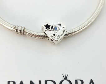 Charm „Dankbares Herz und Sterne“ aus Sterlingsilber für Pandora-Armband