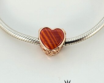 Rotes Murano Glas Herz Charm Anhänger für Pandora Armband