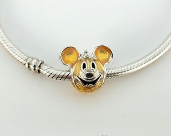 Disney Park Exclusive Bead Mickey Mouse Kürbis-Charm aus Sterlingsilber für Pandora-Armband