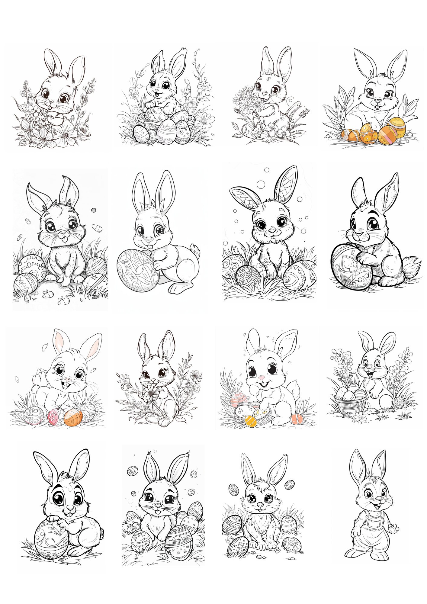 20 Easter Bunny Coloring Pages for Kids Easter Coloring Pages ...