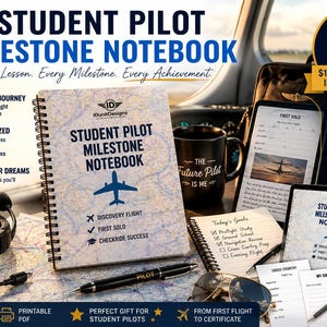 Paquete para estudiantes de piloto / Personalizado con nombre / Kit de entrenamiento para vuelo de prueba Regalo de aviación