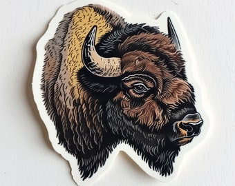 Bison-klistermärke | Stansat klistermärke | Vilda djur | Natur | Djurklistermärke