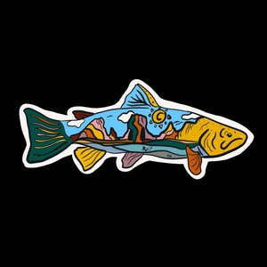 Fish Sticker - Caddis Fly