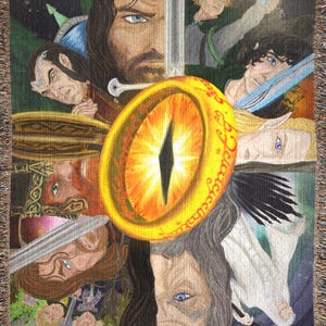 One Blanket to Rule Them All - Fellowship Art - Woven Art Blanket Tapestry Rug - Omni-directional Woven Art by JetFalco