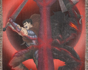 Berserk Brand of Sacrifice  - Woven Art Blanket Tapestry Rug - Guts Art by JetFalco
