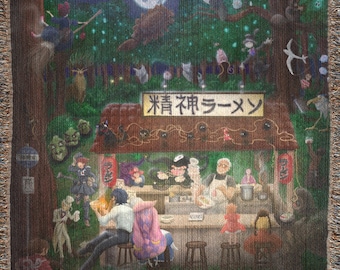 Spirit Ramen Shop - Gewebte Kunst Decke Teppich - Anime Art von JetFalco