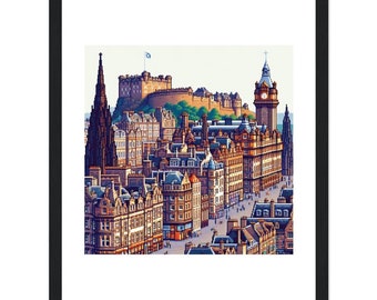 Edinburgh Pixel Framed Artwork