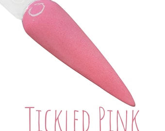 Tickled Pink dip powder for nails, nail dip powder, nail powder gift, valentine dip powder, dip nails, nail art, valentine nails, heart nail