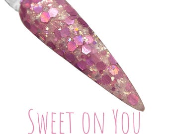 Sweet on You dip powder for nails, nail dip powder, nail gift, dip nails, valentine dip powder, nail art, valentine nails, heart nail