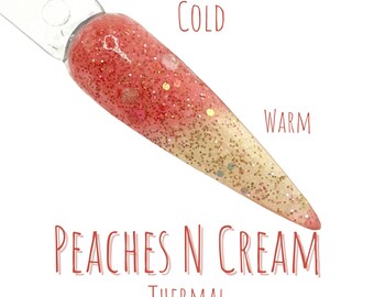 Peaches N Cream thermal dip powder for nails, nail dip powder, nail powder gift, nail gift, dip nails, nail gift, nail art, glitter dip nail