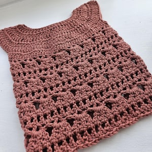 Crochet Baby Summer Beach Dress Cotton Blend Handmade Infant Dress