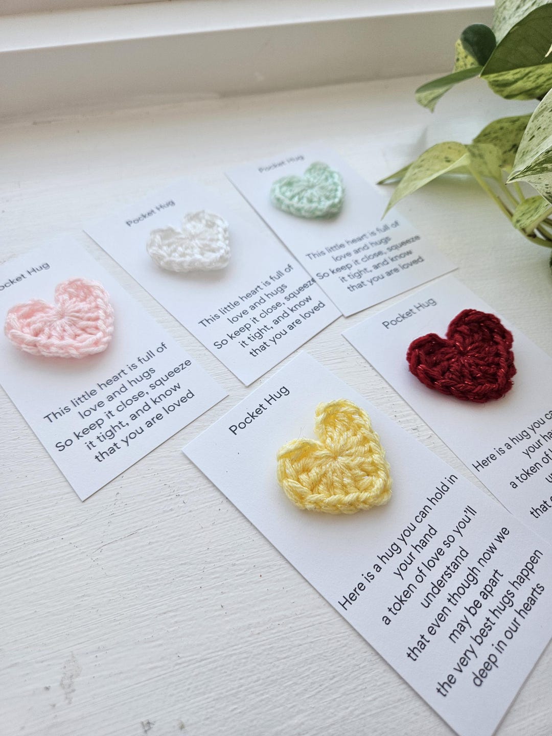 Crocheted Sparkle Heart Pocket Hug, Shimmery Yarn Keepsake, Thoughtful ...