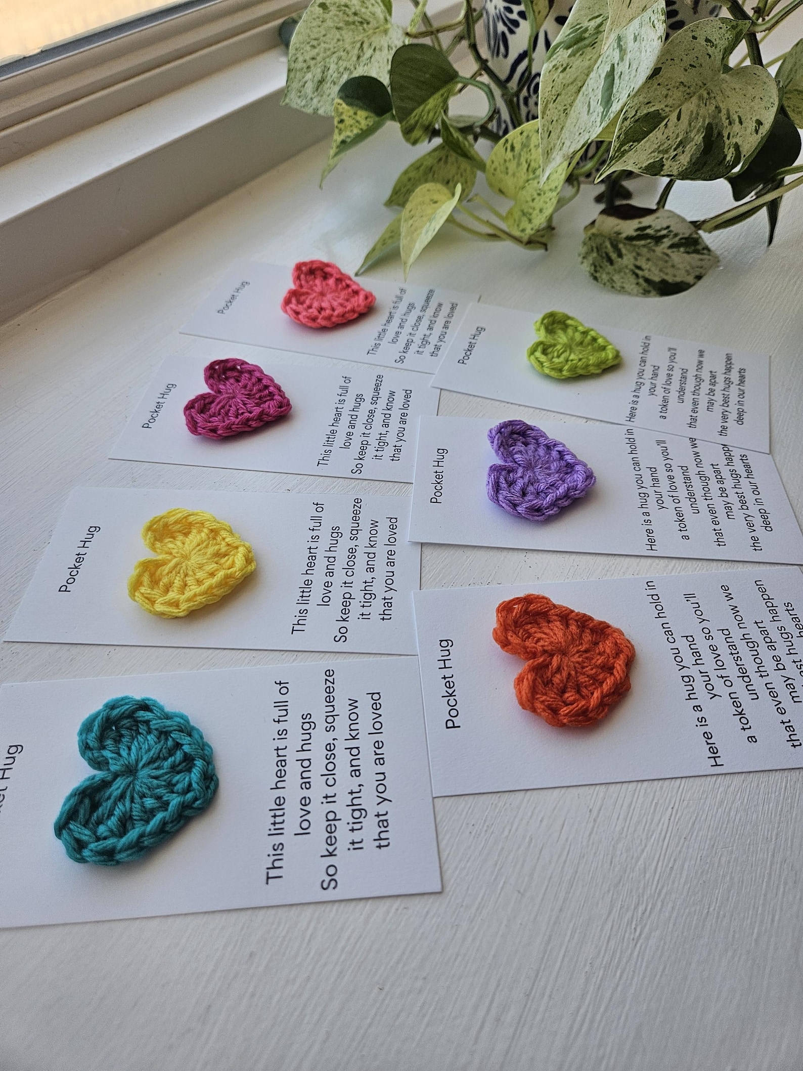 Crocheted Pocket Hug Heart Token | Acrylic Yarn Encouragement Gift - Etsy