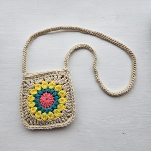 Sac à main floral bohème pour tout-petits | Sac pour tout-petit pour fille l Sac bandoulière pour fille | Porte-monnaie petite fille | Sac à main bohème pour tout-petit | Sac de fleurs sauvages au crochet