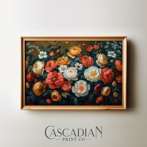 Flower Painting Still Life Bouquet Dark Moody | PRINTABLE Instant Download