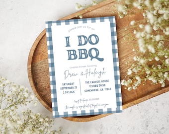 I Do BBQ Invitation Template, Couples Shower, Engagement Party (Digital Download)