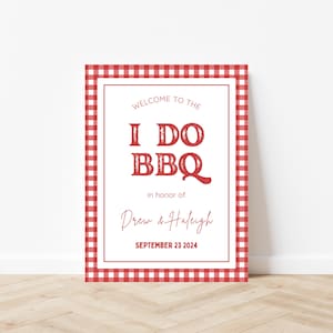 I Do BBQ Welcome Sign Template, I Do BBQ Couples Shower, Wedding Shower BBQ, Engagement Party, Rehearsal Dinner Welcome Sign