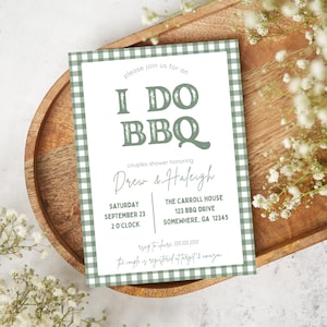I Do BBQ Invitation Template, I Do BBQ Couples Shower Invitation, Wedding Shower Invitation, Engagement Party, Rehearsal Dinner Invitation