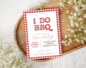 I Do BBQ Invitation Template: Couples Shower, Engagement Party (Digital Download)