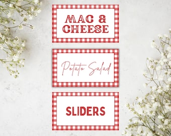 I Do BBQ Food Tent Labels Template, Couples Shower Decor (Digital Download)